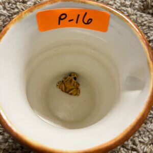 Vintage Ross Hidden Green Frog Coffee Mug – Surprise Amphibian Inside!